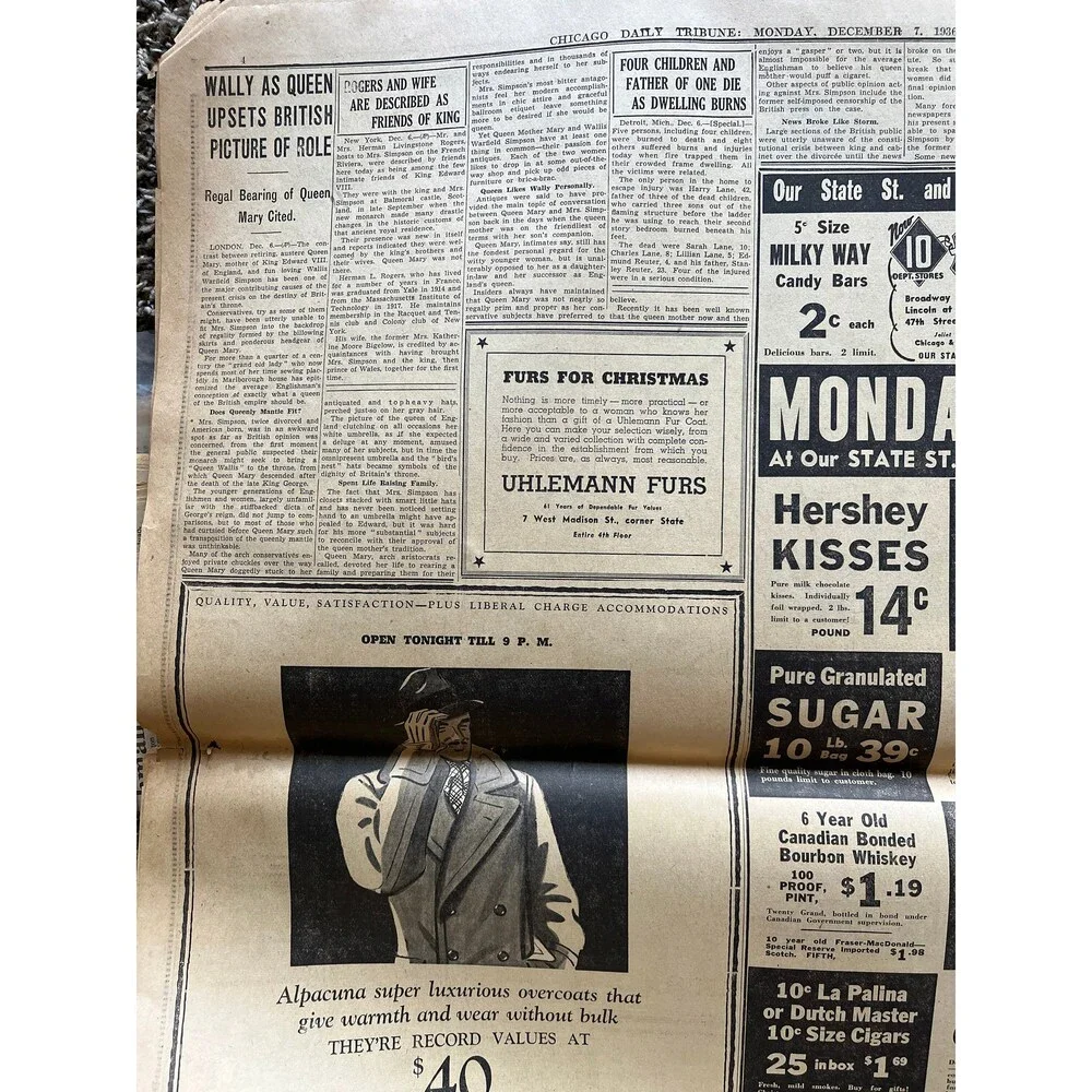 1936 Kind Edward Abdicates Crown King Wally - British Monarchy, UK Politics, Qu